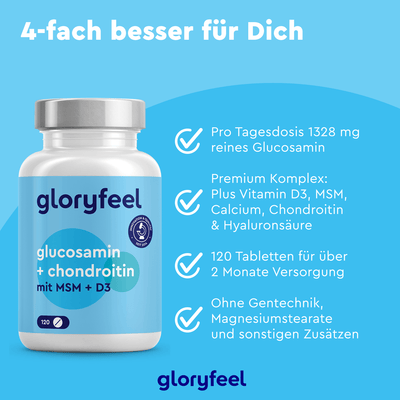 Glucosamin + Chondroitin + MSM mit Vitamin D3 Tabletten