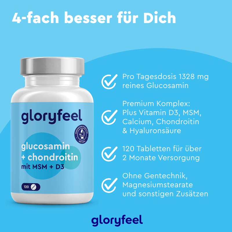 Glucosamin + Chondroitin + MSM mit Vitamin D3 Tabletten