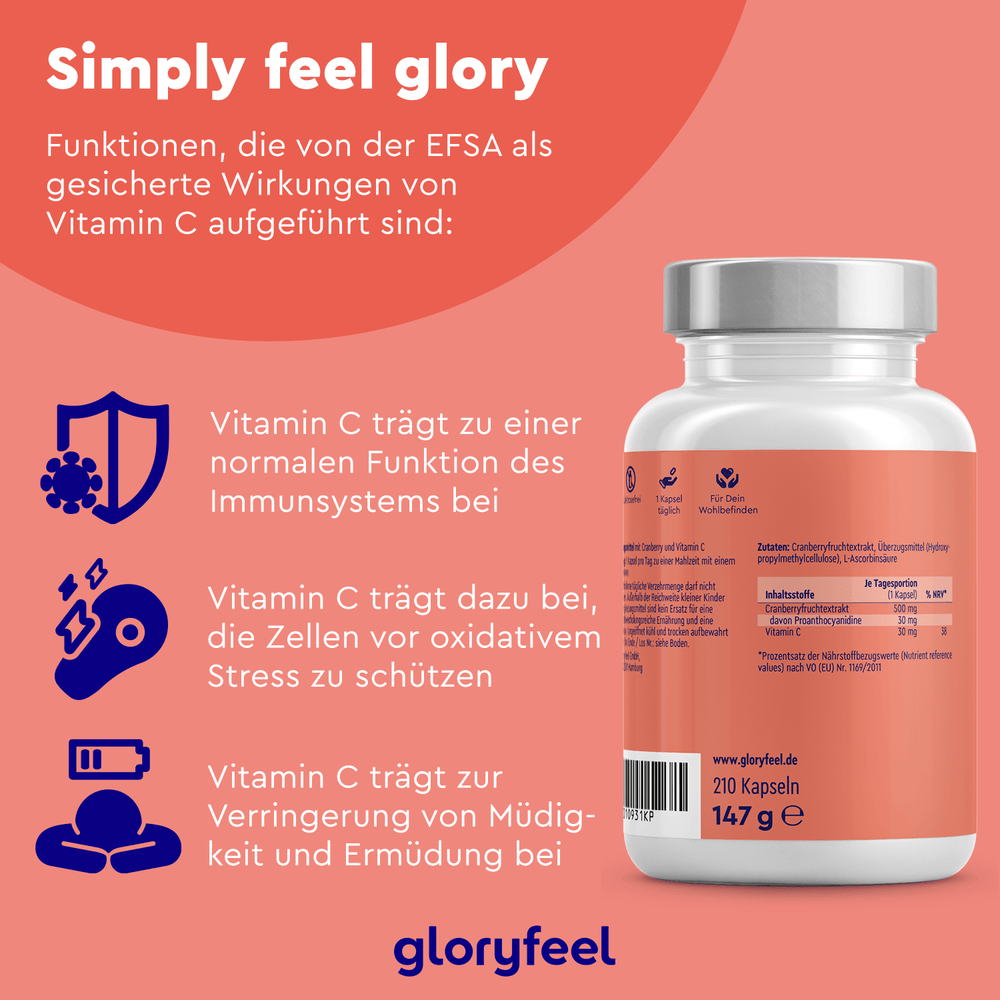 Cranberry Kapseln mit Vitamin C Wikung