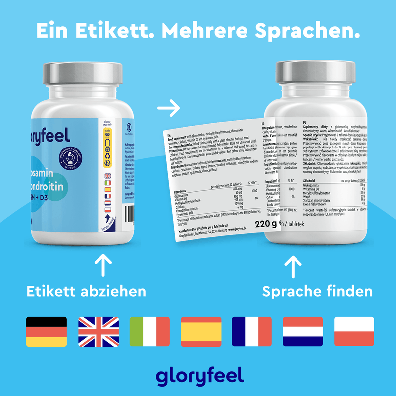 Glucosamin + Chondroitin + MSM mit Vitamin D3 Tabletten