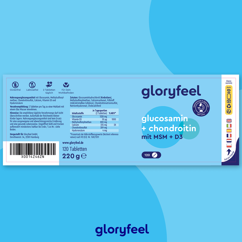 Glucosamin + Chondroitin + MSM mit Vitamin D3 Tabletten