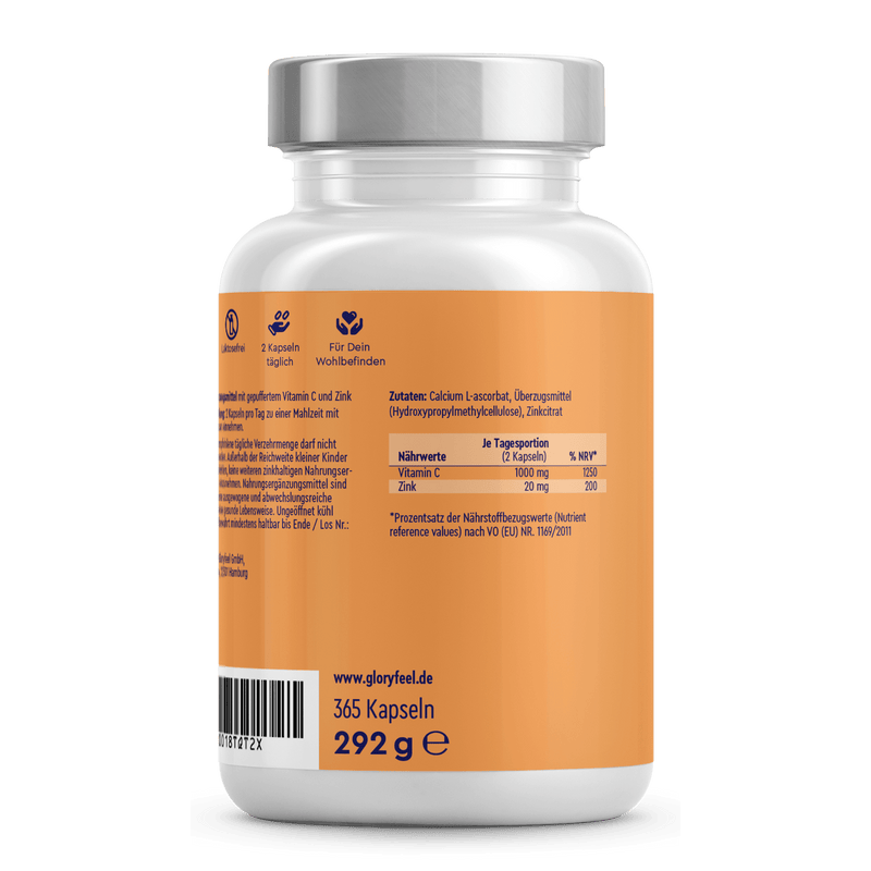 Vitamin C gepuffert + Zink 365 Kapseln