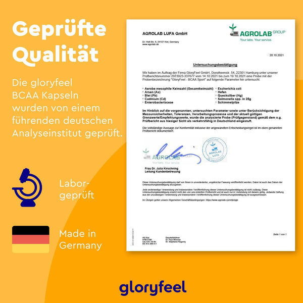 BCAA Kapseln Zertifikat