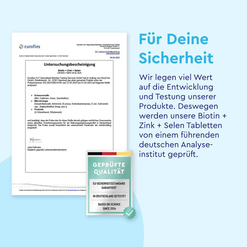 Biotin Tabletten Zertifikat