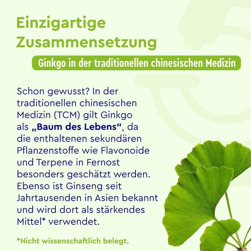 Ginkgo + Ginseng Tabletten Zusammensetzung
