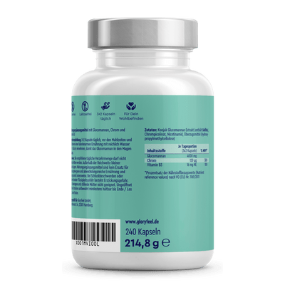 Glucomannan Kapseln Rückseite