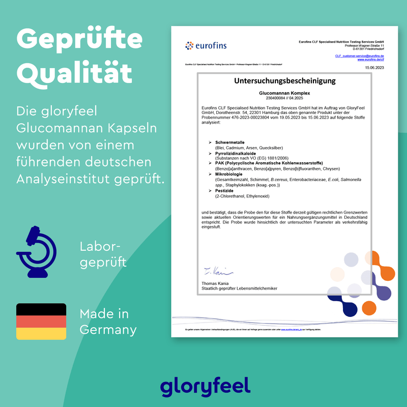 Glucomannan Kapseln Zertifikat