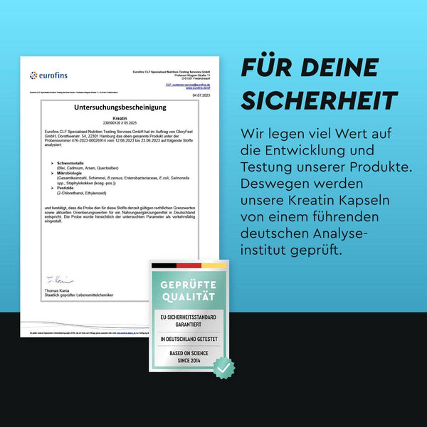 Kreatin Kapseln Zertifikat