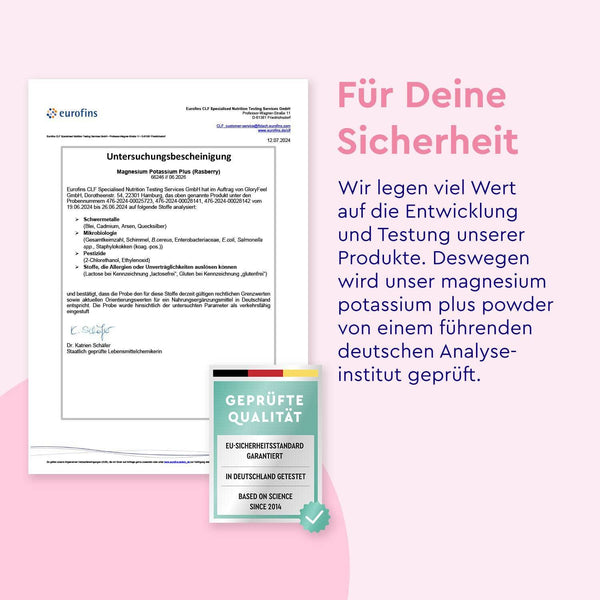 Magnesium Kalium Sticks Himbeere Zertifikat