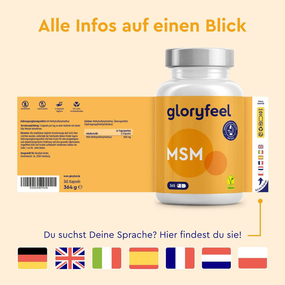 MSM Kapseln Sprachen