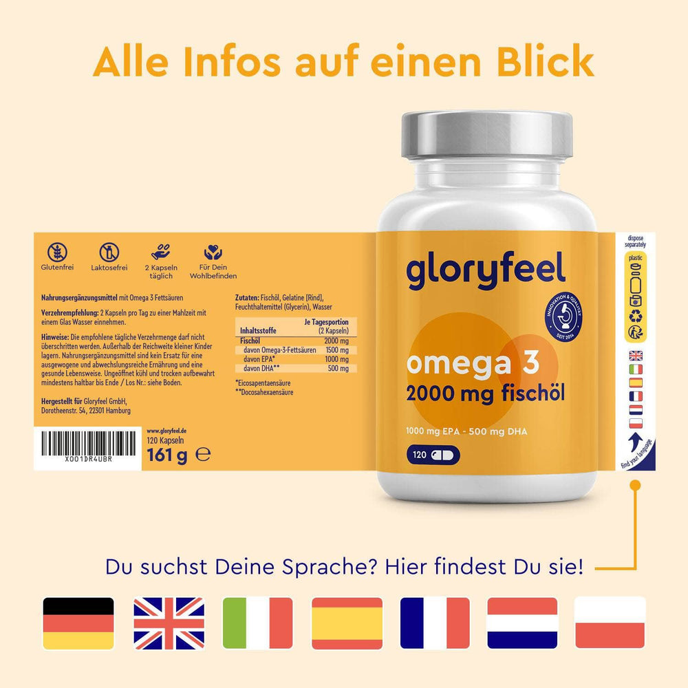 Omega 3 2000 Kapseln Sprachen