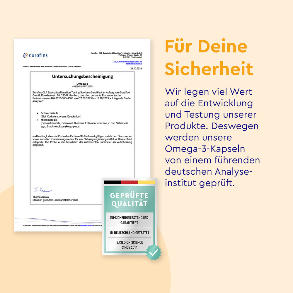 Omega 3 Kapseln Zertifikat