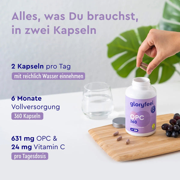 OPC Kapseln 360 mit Vitamin C Einnahme