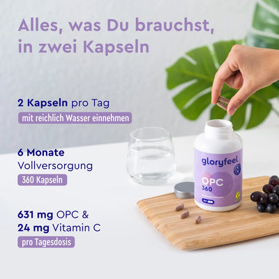 OPC Kapseln 360 mit Vitamin C Einnahme