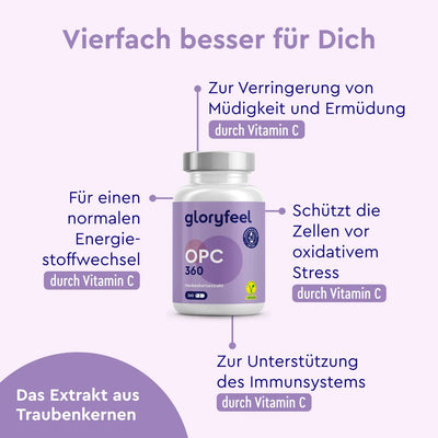 OPC Kapseln 360 mit Vitamin C Wirkung