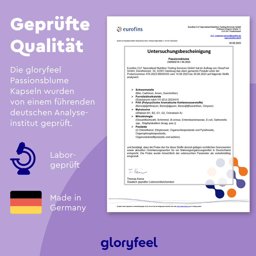 Passionsblume Kapseln Zertifikat