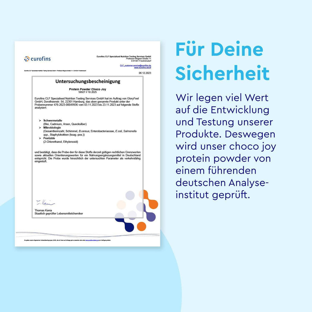 Proteinpulver Schoko Zertifikat