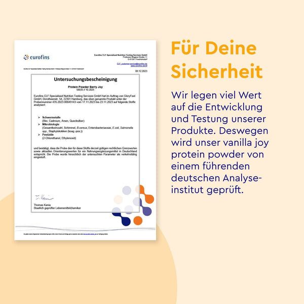 Proteinpulver Vanille Zertifikat