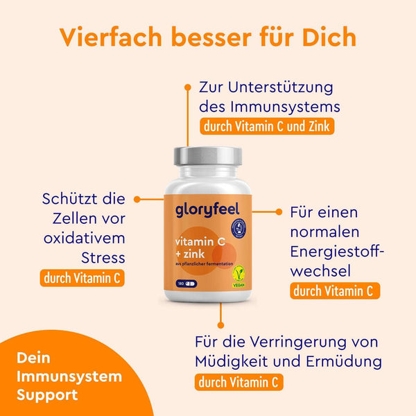 Vitamin C + Zink 180 Kapseln Wirkung