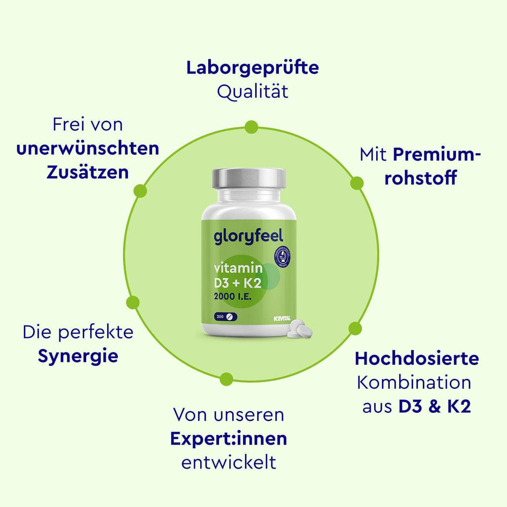 Vitamin D3 K2 Tabletten 2000 I.E. Eigenschaften
