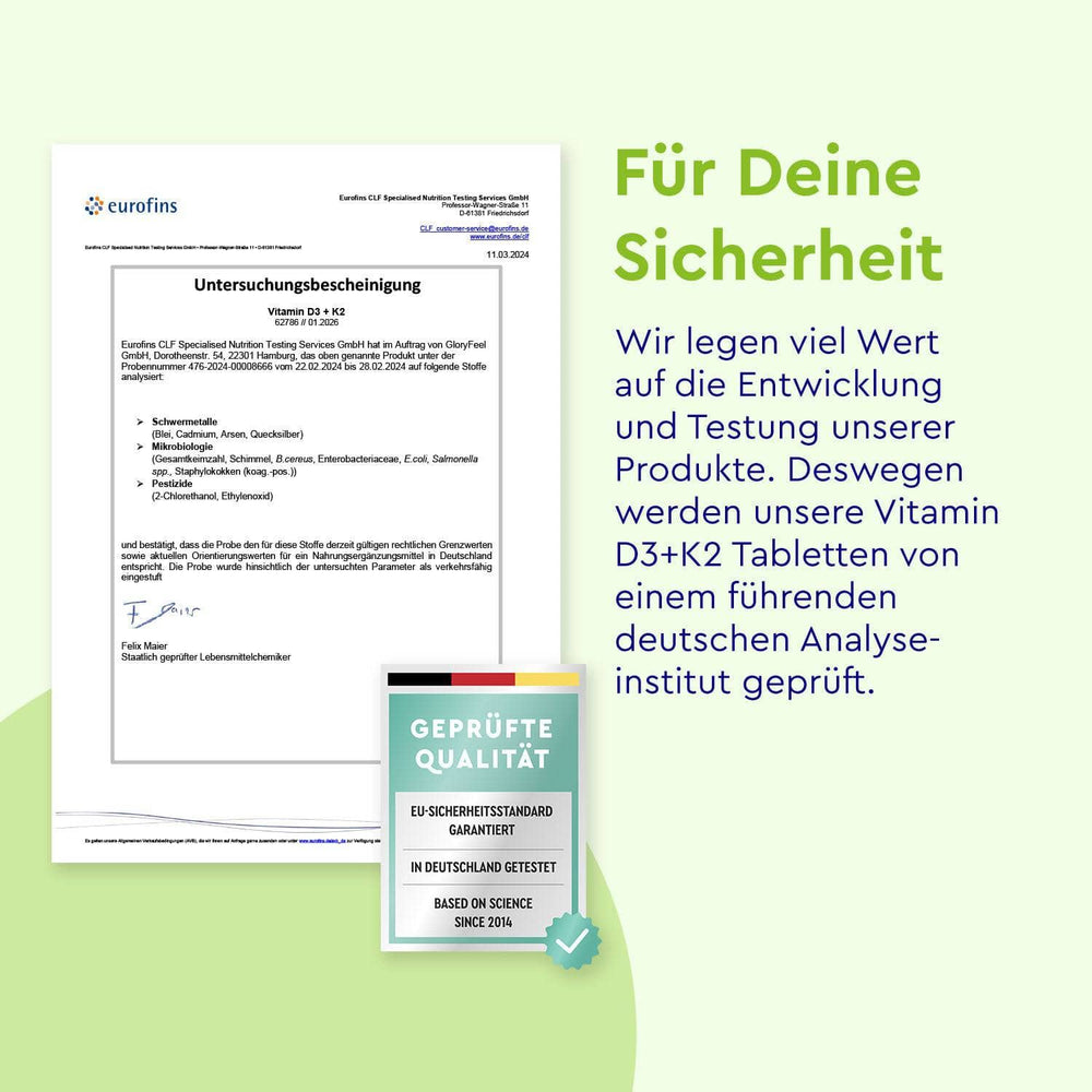 Vitamin D3 K2 Tabletten 2000 I.E. Zertifikat