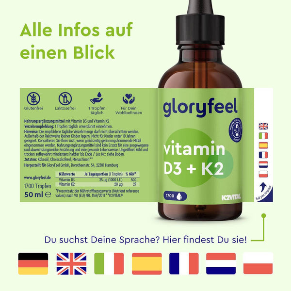 Vitamin D3 K2 Tropfen Sprachen