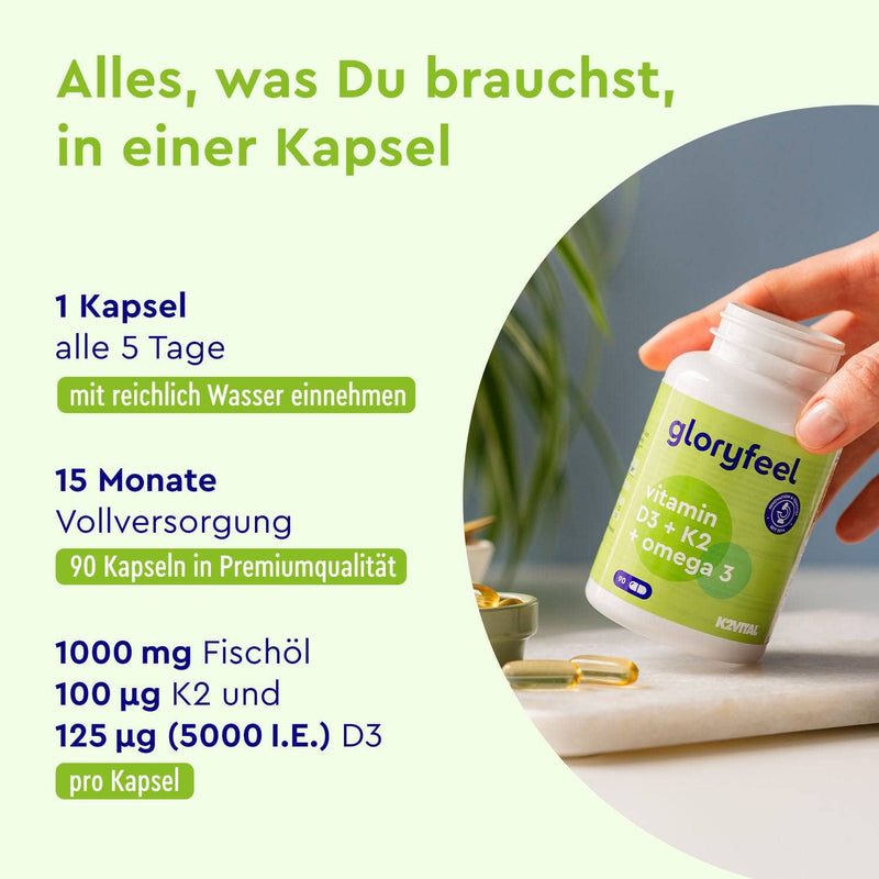 Vitamin D3 K2 + Omega 3 Kapseln Einnahme