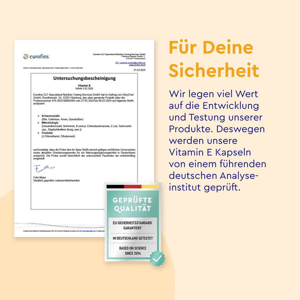 Vitamin E Kapseln Zertifikat
