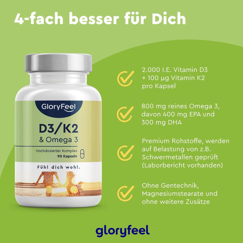 Vitamin D3 K2 & Omega 3 2.000 IE Kapseln