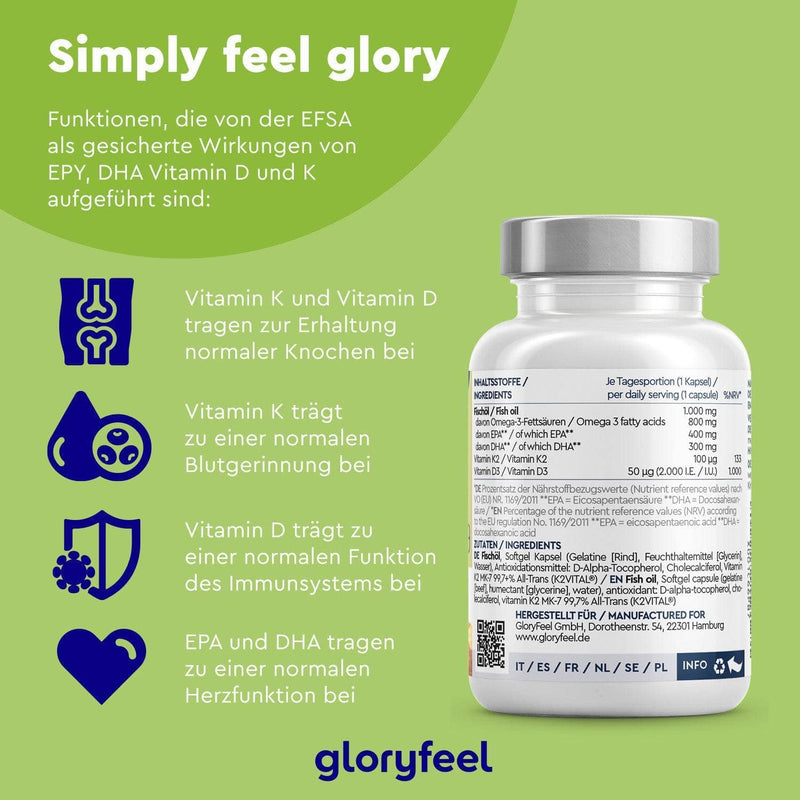 Vitamin D3 K2 & Omega 3 2.000 IE Kapseln