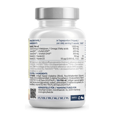Vitamin D3 K2 & Omega 3 2.000 IE Kapseln