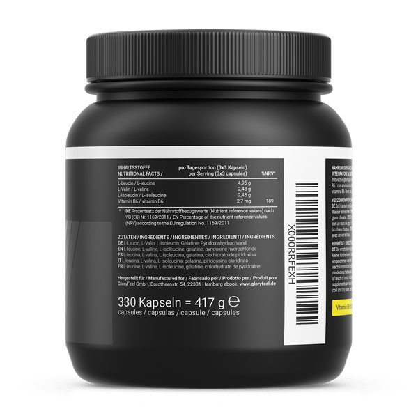 BCAA Kapseln Rückseite